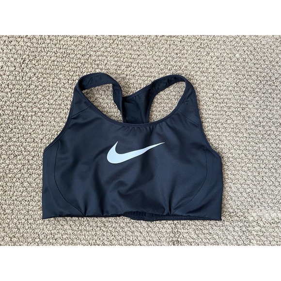 Nike Dri-Fit Racerback Athletic Sports Bra Women's Sz Medium Black - Picture 1 of 3